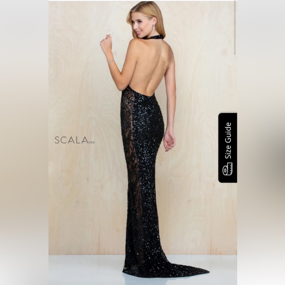 Scala Dresses & Skirts - Stunning SCALA prom dress halter backless sequin gown 48959